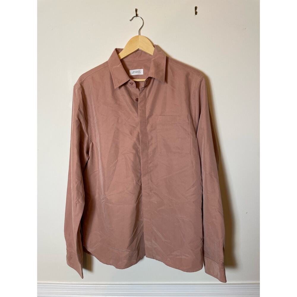 Saturday’s New York City Blush Rust Long Sleeve Button Down Shirt Mens M